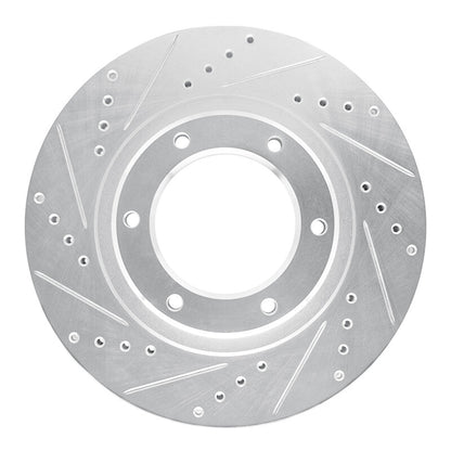 R1 Concepts R1 93-97 Lexus LX450 Front Left Drilled & Slotted Silver Brake Rotor