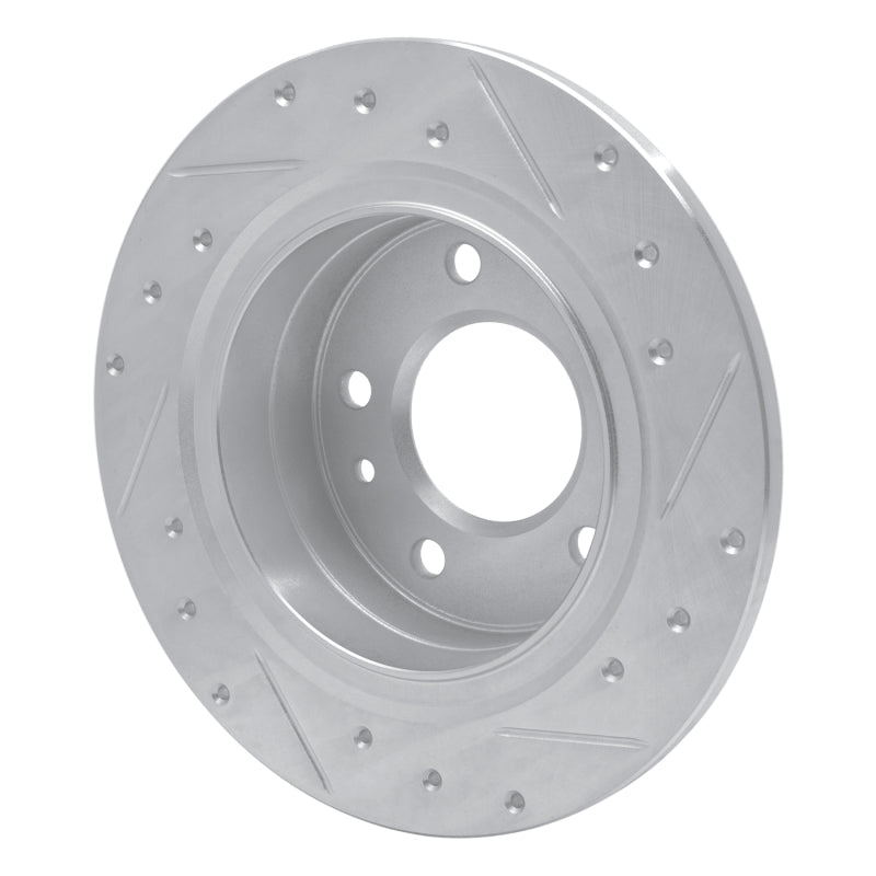 R1 Concepts R1 88-91 BMW M3 Rear Left Drilled & Slotted Silver Brake Rotor