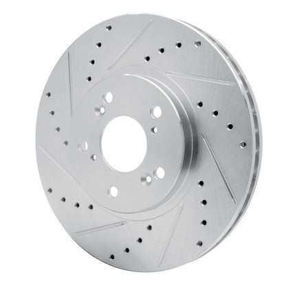 R1 Concepts R1 99-14 Acura TSX Front Left Drilled & Slotted Silver Brake Rotor
