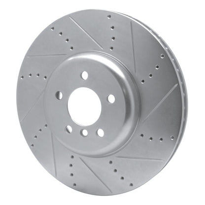 R1 Concepts R1 09-17 BMW 750I Right Front Drilled & Slotted Silver Brake Rotor
