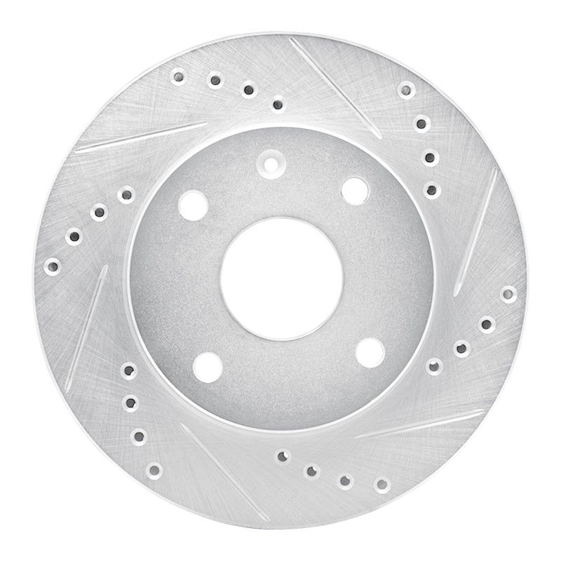 R1 Concepts R1 04-10 Chevrolet Optra (Mexico) Front Right Drilled & Slotted Silver Brake Rotor