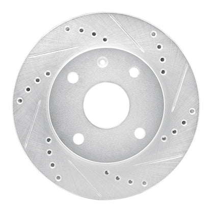 R1 Concepts R1 04-10 Chevrolet Optra (Mexico) Front Right Drilled & Slotted Silver Brake Rotor