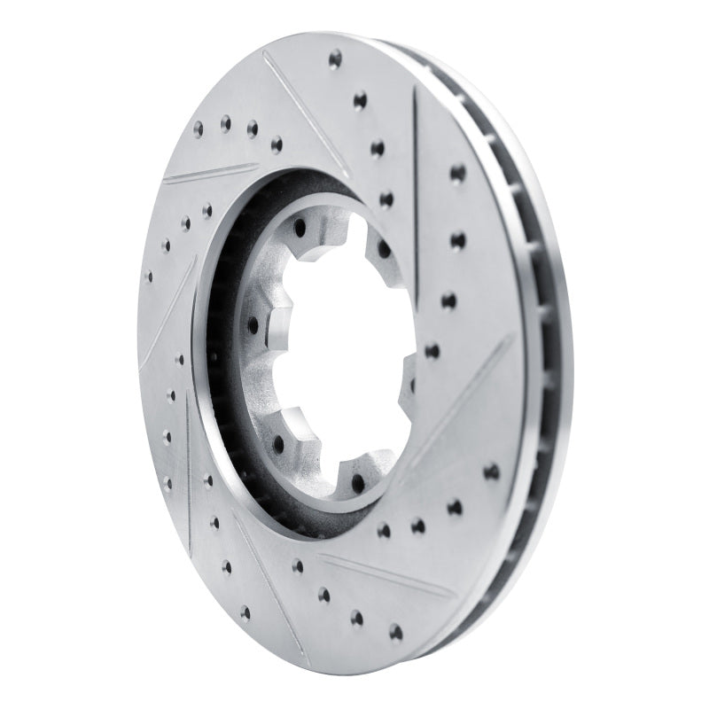 R1 Concepts R1 96-04 Infiniti QX4 Front Left Drilled & Slotted Silver Brake Rotor