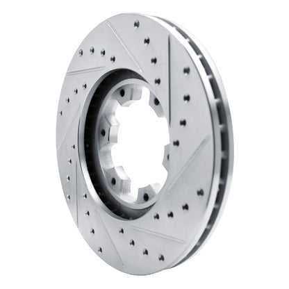 R1 Concepts R1 96-04 Infiniti QX4 Front Left Drilled & Slotted Silver Brake Rotor