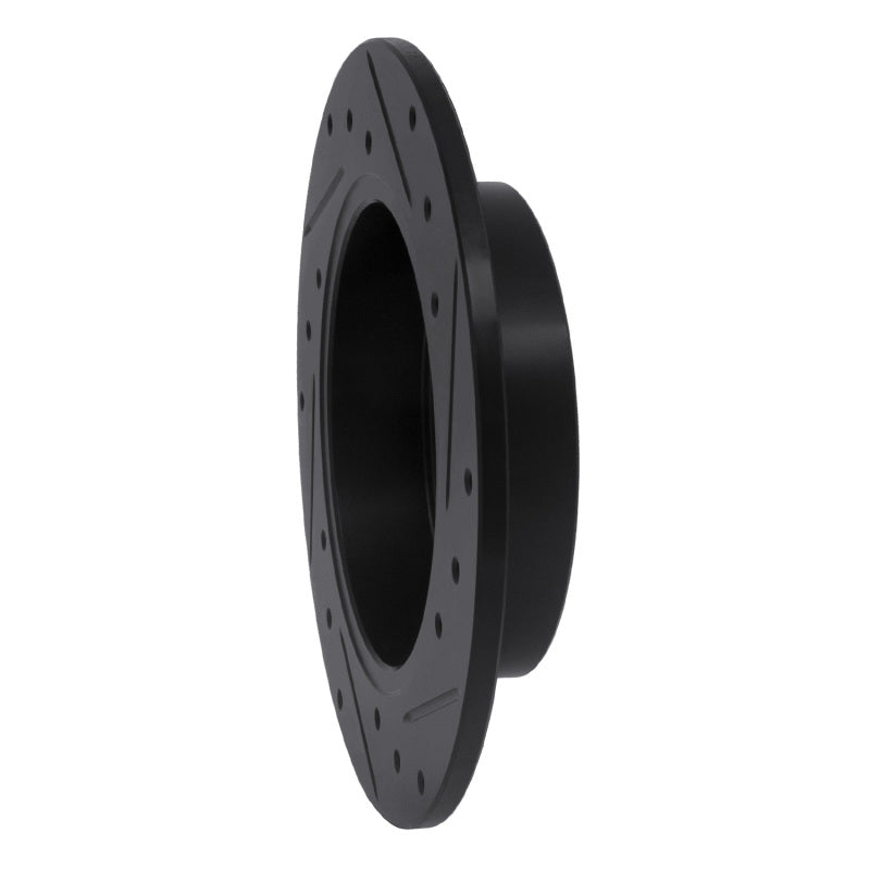 R1 Concepts R1 89-93 Nissan Maxima Rear Left Drilled & Slotted Black Brake Rotor
