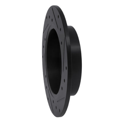 R1 Concepts R1 89-93 Nissan Maxima Rear Left Drilled & Slotted Black Brake Rotor