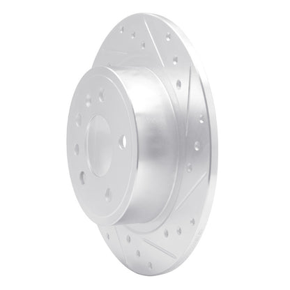 R1 Concepts R1 99-10 Saab 9-5 Rear Right Drilled & Slotted Silver Brake Rotor