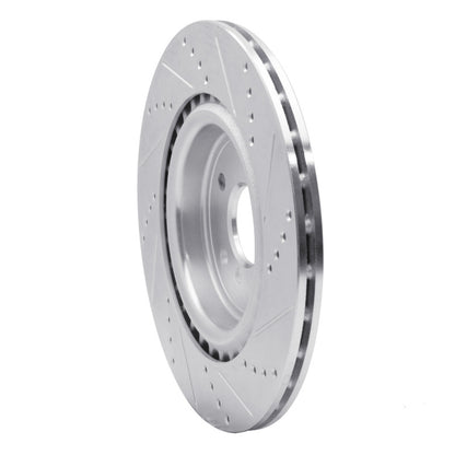 R1 Concepts R1 16-24 Jaguar XF Rear Left Drilled & Slotted Silver Brake Rotor