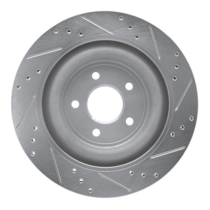 R1 Concepts R1 2006-2015 Jaguar XJ Rear Left Drilled & Slotted Silver Brake Rotor
