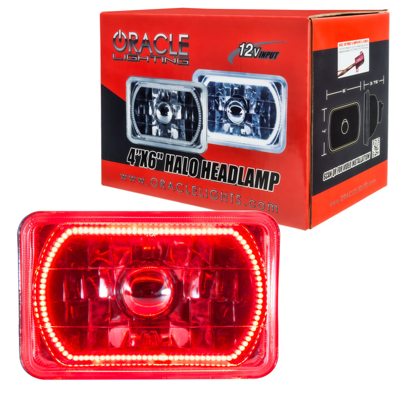 ORACLE Lighting Oracle Pre-Installed Lights 4x6 IN. Sealed Beam - Red Halo