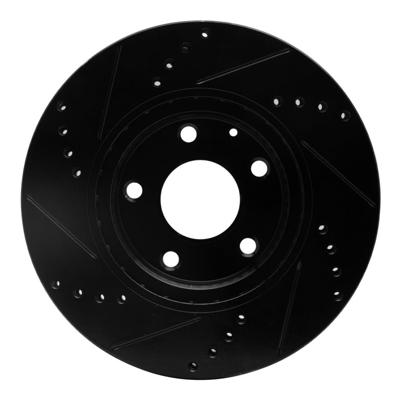 R1 Concepts R1 14-24 Mazda 3 Front Right Drilled & Slotted Black Brake Rotor