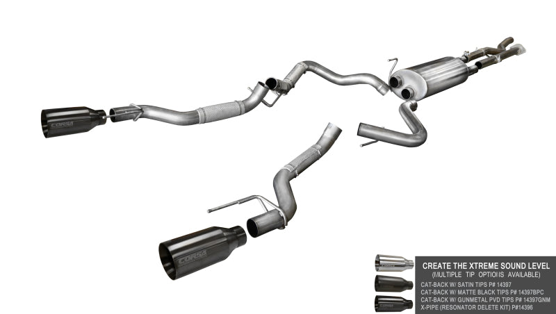 CORSA Performance Corsa 2017-2020 Ford F-150 Raptor 3.5L V6 Super Cab / Super Crew Cab 3.0in Muffler Upgrade Kit