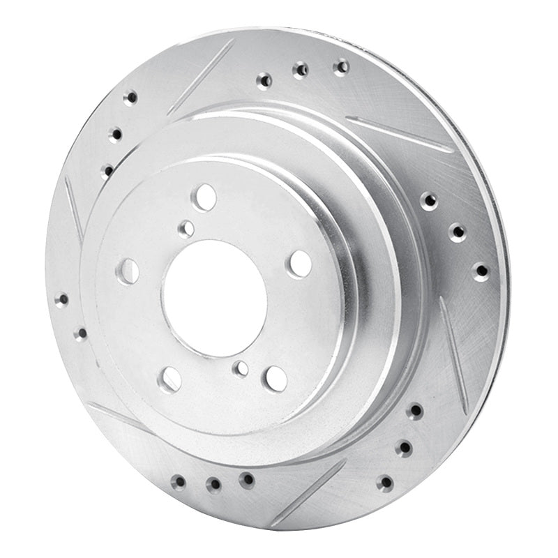 R1 Concepts R1 90-94 Subaru Legacy Rear Left Drilled & Slotted Silver Brake Rotor