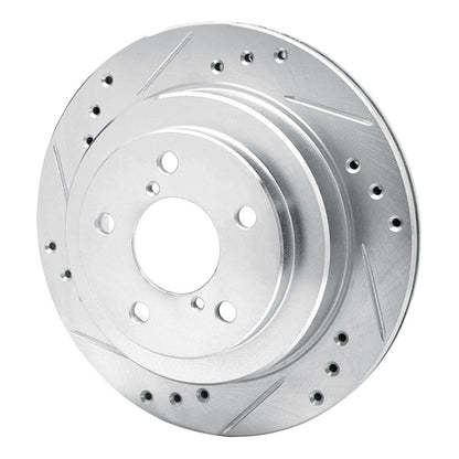 R1 Concepts R1 90-94 Subaru Legacy Rear Left Drilled & Slotted Silver Brake Rotor