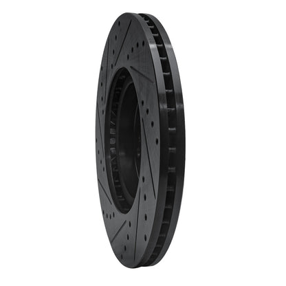R1 Concepts R1 07-20 Acura MDX Front Right Drilled & Slotted Black Brake Rotor