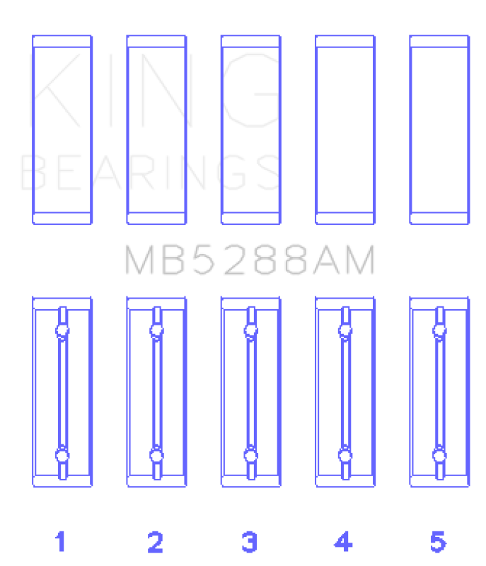 King Engine Bearings Renault F3R/F4R/F8Q/F9Q (Size +0.50mm) Main Bearing Set