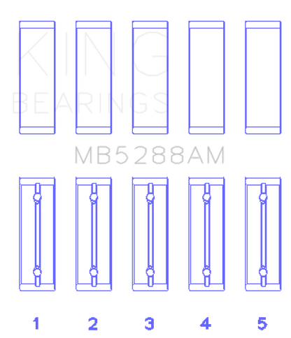 King Engine Bearings Renault F3R/F4R/F8Q/F9Q (Size +0.25mm) Main Bearing Set