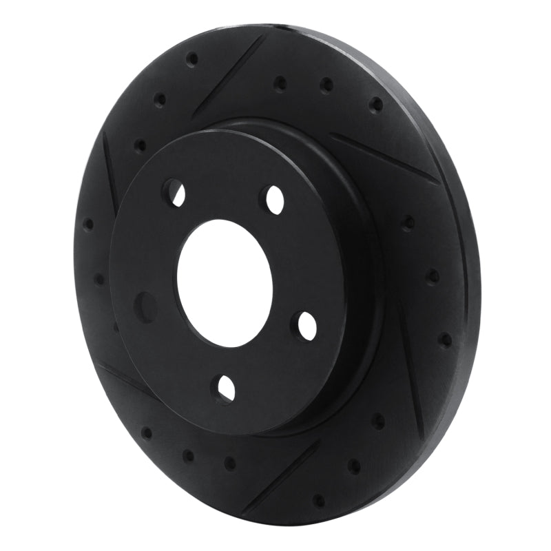 R1 Concepts R1 93-05 Ford Taurus SHO Rear Left Drilled & Slotted Black Brake Rotor
