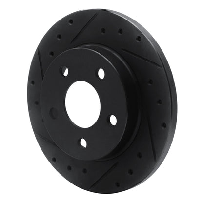 R1 Concepts R1 93-05 Ford Taurus SHO Rear Left Drilled & Slotted Black Brake Rotor