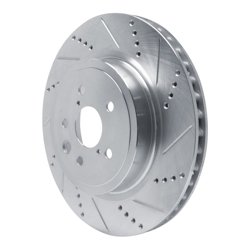 R1 Concepts R1 15-22 Lexus GS F Right Rear Drilled & Slotted Silver Brake Rotor