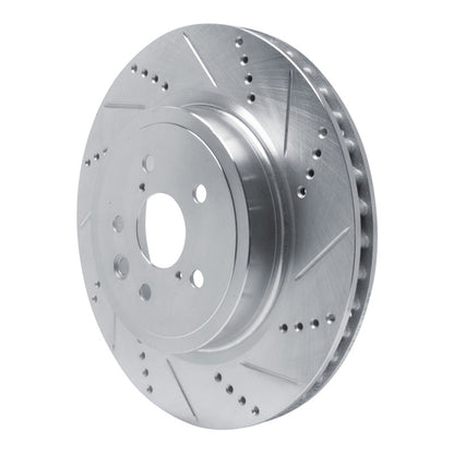 R1 Concepts R1 15-22 Lexus GS F Right Rear Drilled & Slotted Silver Brake Rotor