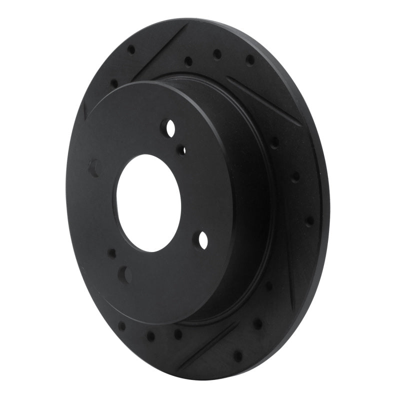 R1 Concepts R1 82-88 Nissan 280ZX Rear Left Drilled & Slotted Black Brake Rotor