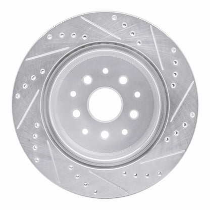 R1 Concepts R1 93-98 Toyota Supra Rear Left Drilled & Slotted Silver Brake Rotor