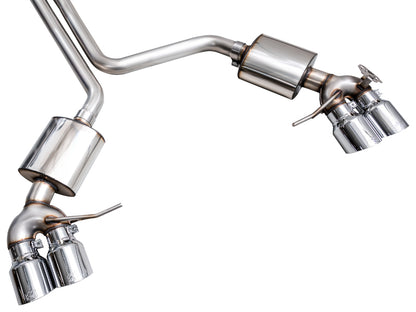 AWE Tuning 19-21 Porsche Macan 3.0T/2.9TT Touring Edition Cat-Back Exhaust w/ Chrome Silver Tips