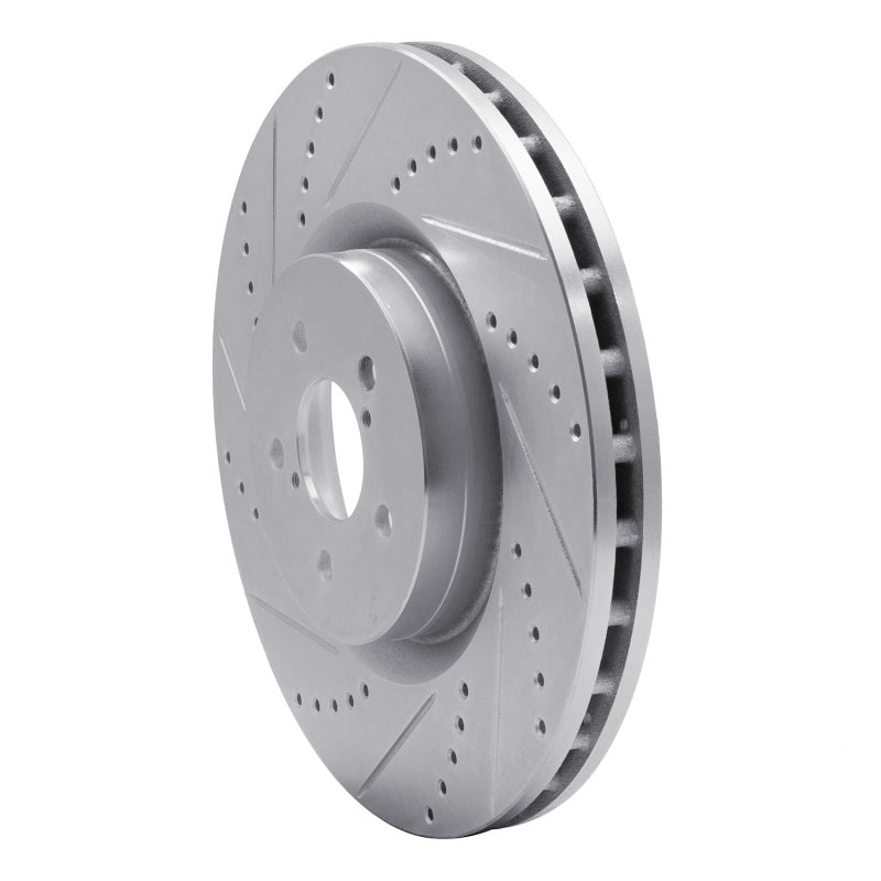 R1 Concepts R1 03-25 Subaru BRZ Front Left Drilled & Slotted Silver Brake Rotor