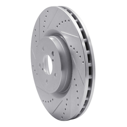 R1 Concepts R1 03-25 Subaru BRZ Front Left Drilled & Slotted Silver Brake Rotor