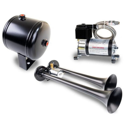 Kleinn Air Horns Kleinn Dual Black Horn Kit w/ 120 PSI Air Compressor / 0.5 gal Air Tank