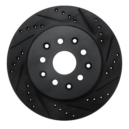 R1 Concepts R1 93-98 Toyota Supra Rear Right Drilled & Slotted Black Brake Rotor