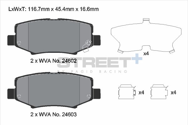 PAGID Racing T8081SP2001 STREET+ Brake Pads