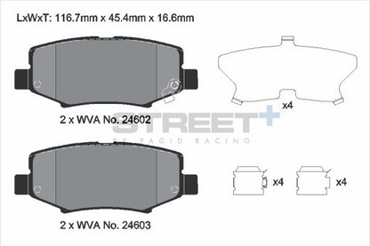 PAGID Racing T8081SP2001 STREET+ Brake Pads