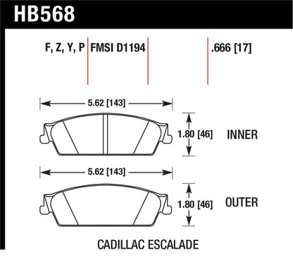 Hawk Performance Hawk 07 Chevy Tahoe LTZ LTS Rear Brake Pads