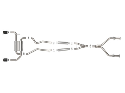 aFe 14-15 Infiniti Q50 V6 3.7L Takeda 2.5in 305 SS Cat Back Exhaust System w/ Black Tips