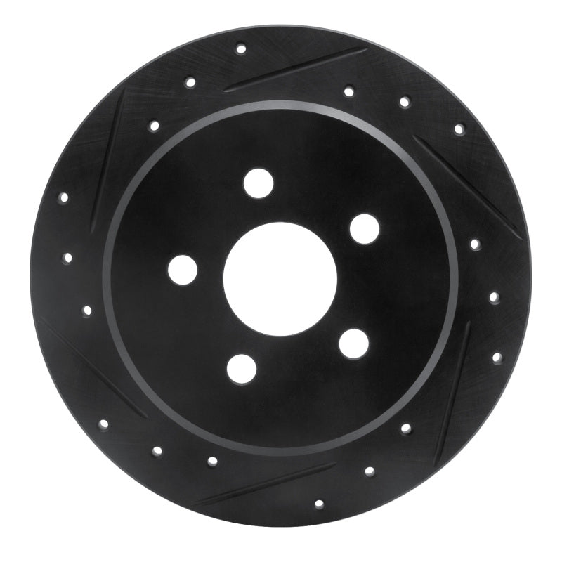 R1 Concepts R1 03-10 Chrysler PT Cruiser Rear Left Drilled & Slotted Black Brake Rotor