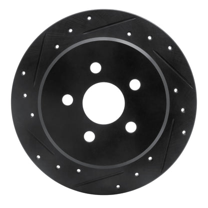 R1 Concepts R1 03-10 Chrysler PT Cruiser Rear Left Drilled & Slotted Black Brake Rotor