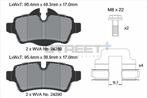 PAGID Racing T8066SP2001 STREET+ Brake Pads