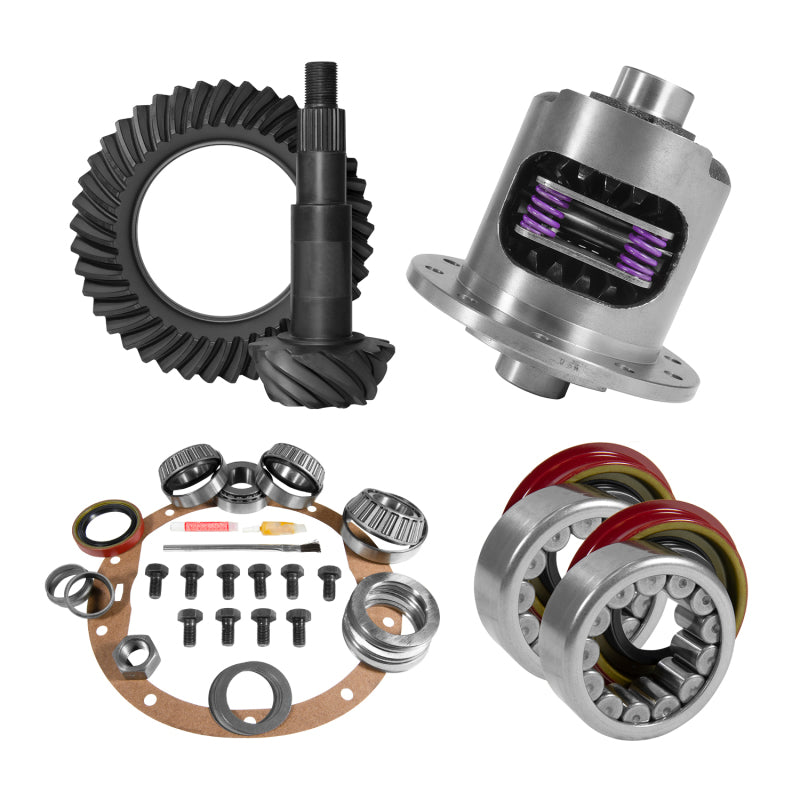 Yukon Gear & Axle Yukon 8.5in GM 3.73 Rear Ring & Pinion Install Kit 30 Spline Positraction Axle Bearings and Seals