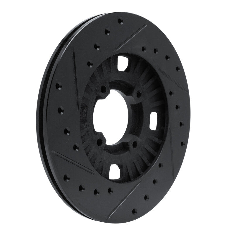 R1 Concepts R1 83-89 Isuzu Impulse Front Right Drilled & Slotted Black Brake Rotor
