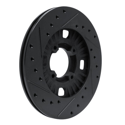 R1 Concepts R1 83-89 Isuzu Impulse Front Right Drilled & Slotted Black Brake Rotor