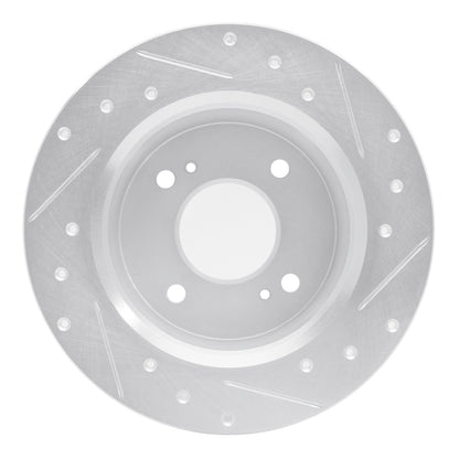 R1 Concepts R1 1979-1981 Nissan Maxima Rear Left Drilled & Slotted Silver Brake Rotor