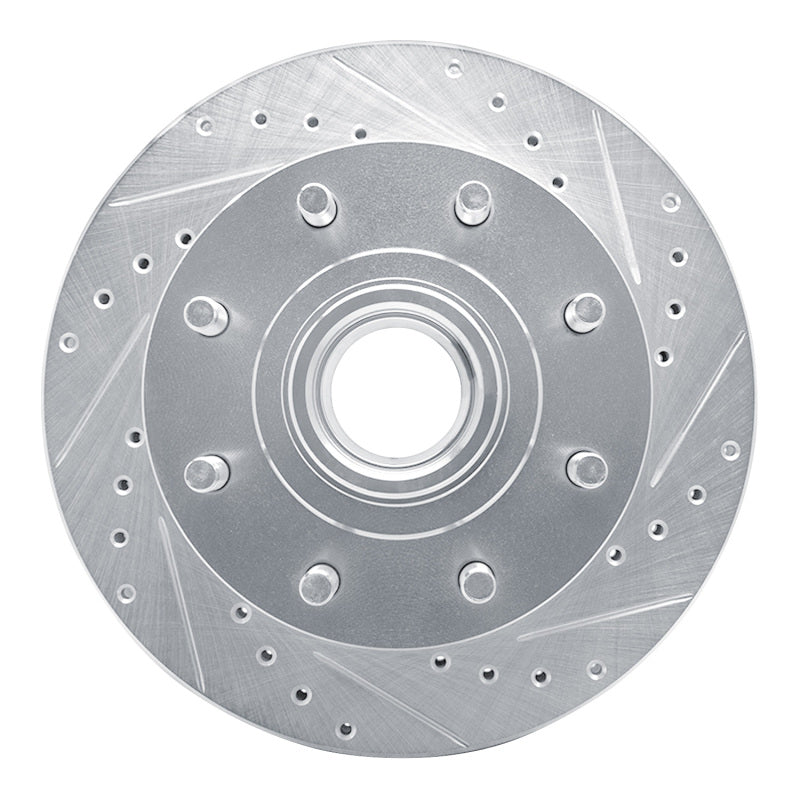 R1 Concepts R1 92-02 Chevrolet C1500 Suburban Front Right Drilled & Slotted Silver Brake Rotor