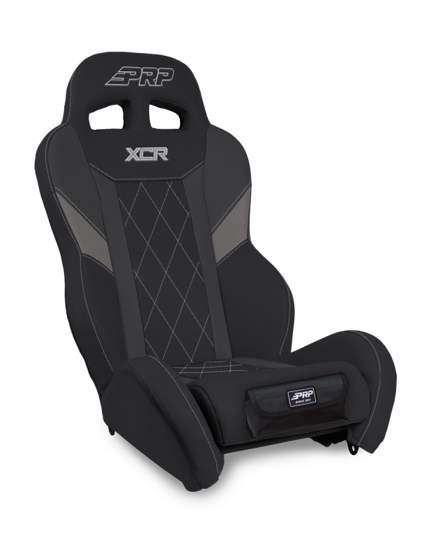 PRP Seats PRP XCR Suspension Seat - Black/Gray w Diamond Stitch and Front Pocket