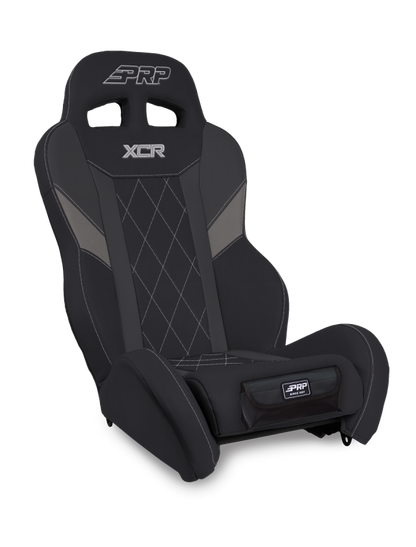 PRP Seats PRP XCR Suspension Seat - Black/Gray w Diamond Stitch and Front Pocket