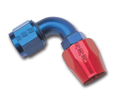 Russell Performance -8 AN Red/Blue 90 Degree Full Flow Hose End (25 pcs.)