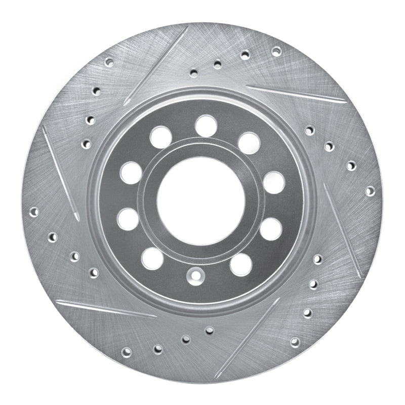 R1 Concepts R1 05-15 Volkswagen Jetta Sedan Front Left Drilled & Slotted Silver Brake Rotor