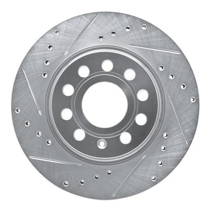 R1 Concepts R1 05-15 Volkswagen Jetta Sedan Front Left Drilled & Slotted Silver Brake Rotor