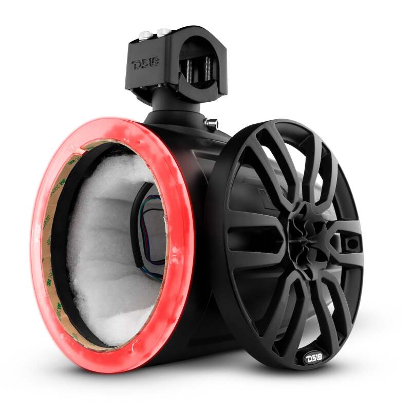 DS18 Marine And Powersports Towers Speakers Not Included 8in RGB LED Lights Black